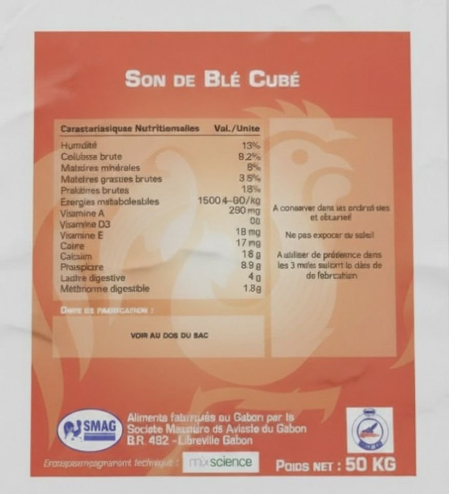 SON CUBE 50 KG - Produit d'élevage DEAG Gabon
